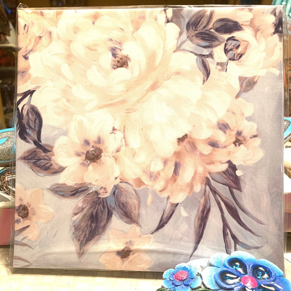 Vintage Floral 8x8 Canvas Wall Art